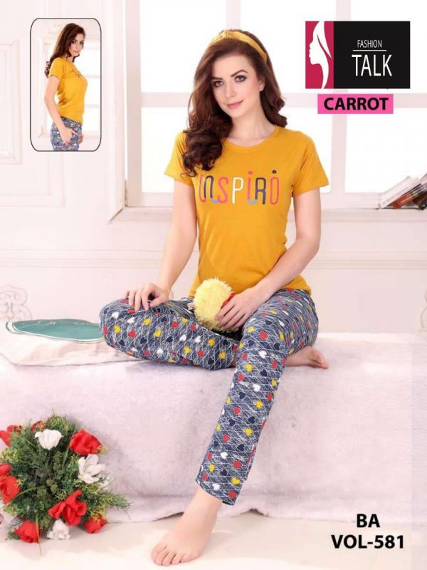 FT Carrot Shinker Ns Vol 581 Fancy Cotton Printed Night Suit 